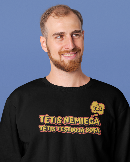 Džemperis - Tėtis testuoja sofą