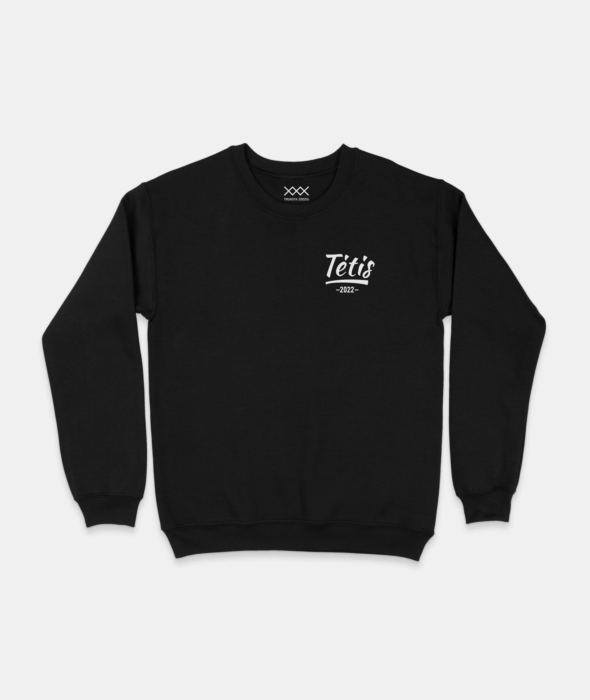 Juodas džemperis su baltu personalizuojamu užrašu krūtinės srityje „Tėtis nuo“. Simboliška dovana naujai iškeptam tėčiui.