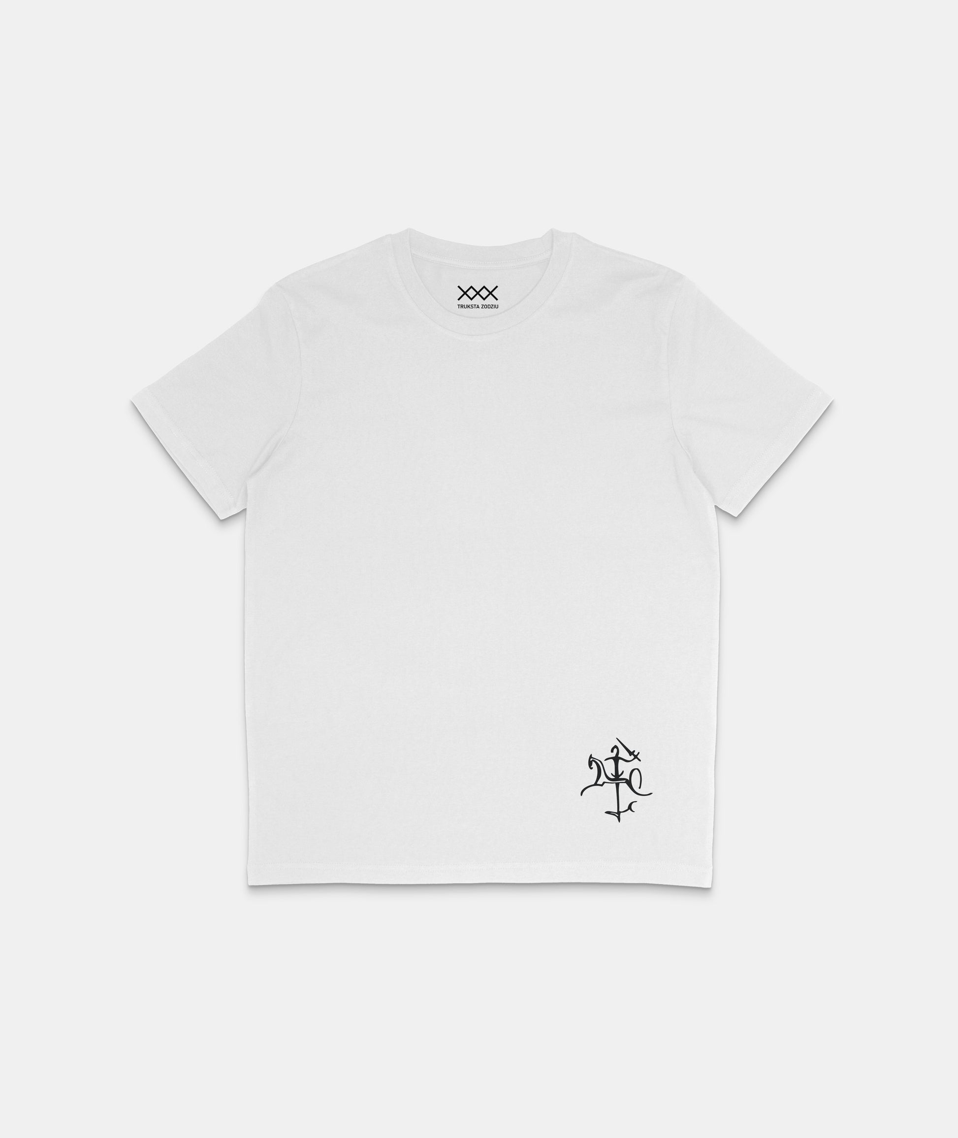 Balti unisex marškinėliai su minimalistiniu Vyčiu – šiuolaikiškas patriotinis rūbas, puikiai tinkantis kasdieniam įvaizdžiui.