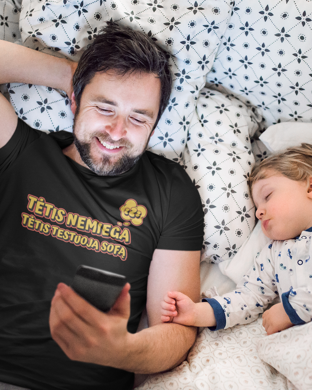Marškinėliai - Tėtis testuoja sofą